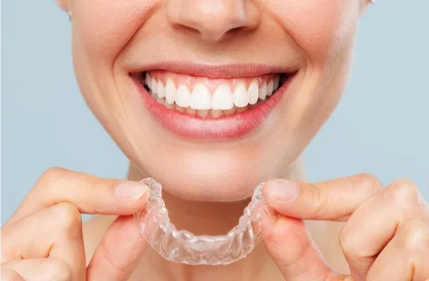 Woman previewing straighter teeth